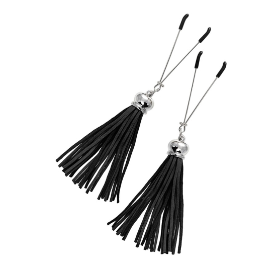 Зажимы на соски «Вилки» с кисточками из замши