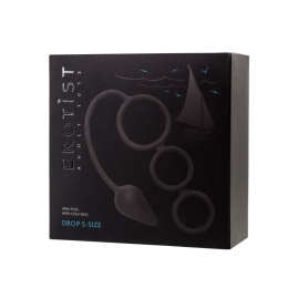 Эрекционные кольца с анальной пробкой Drop S-size
