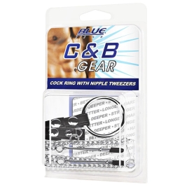 Кольцо с зажимами на соски BlueLine BLM3059